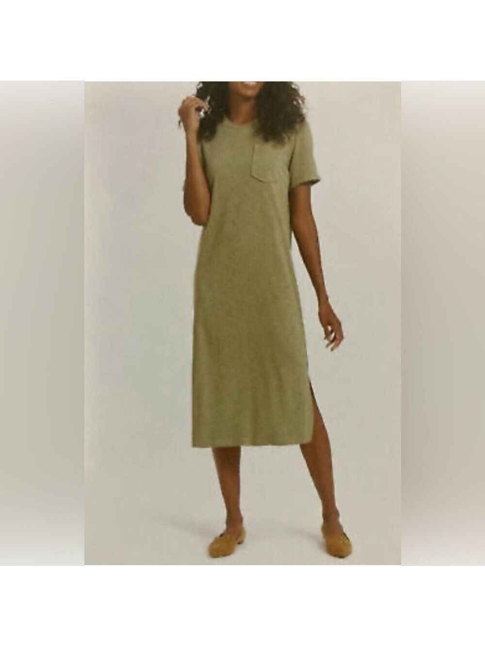 Jessica Simpson Finlee Green Midi T Shirt Dress Large